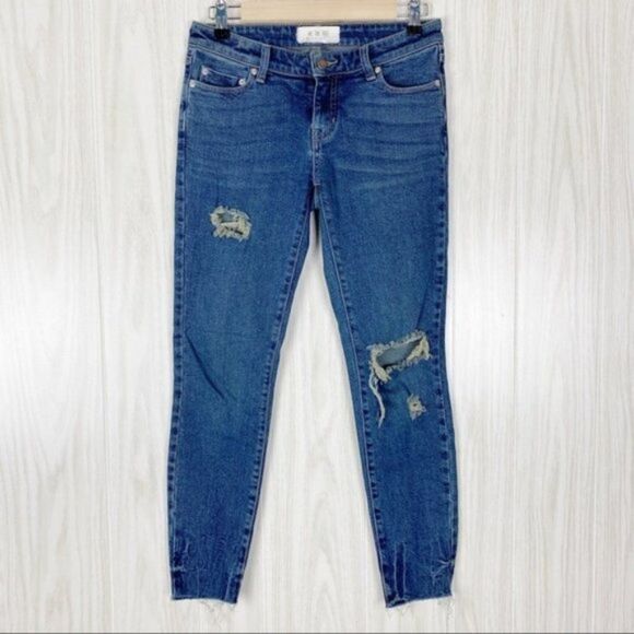 Free People | We The Free | Distressed Raw Hem Skinny Jeans Size 25 - Picture 1 of 6
